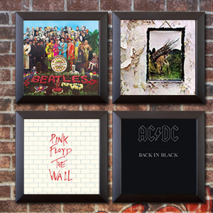 Vinyl Wall Display Frame to Display and Protect 33LP - Black