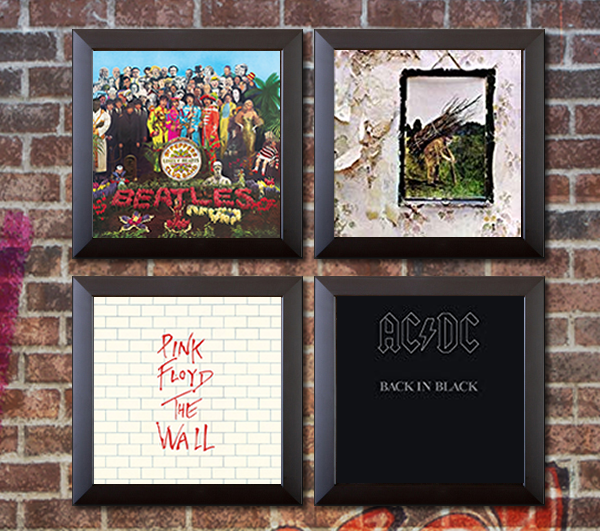 Vinyl Wall Display Frame to Display and Protect 33LP - Black